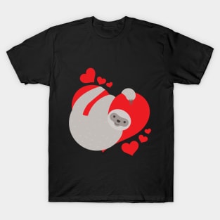 Cute & Adorable Valentines Day Sloth Hugging Heart T-Shirt